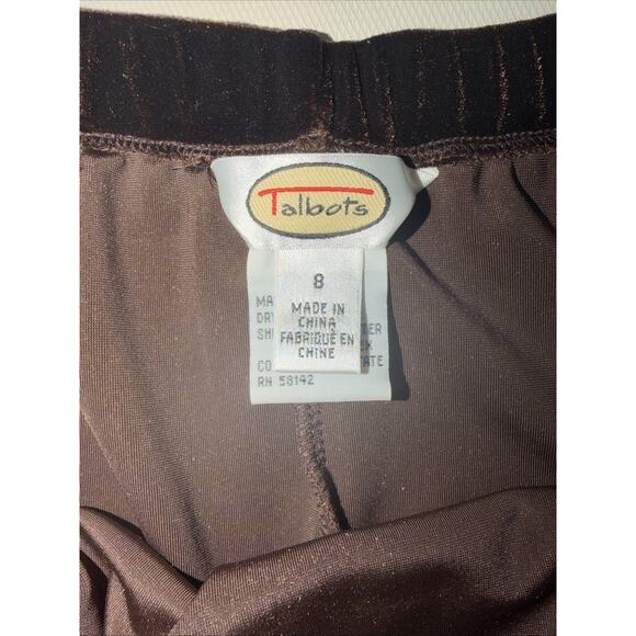 Vintage Talbots Brown Velvet Two-Piece Skirt Suit Set Size 8 - Picture 9 of 11